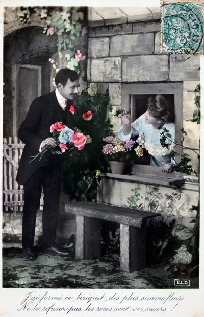 Cartolina romantica francese da Unbekannt