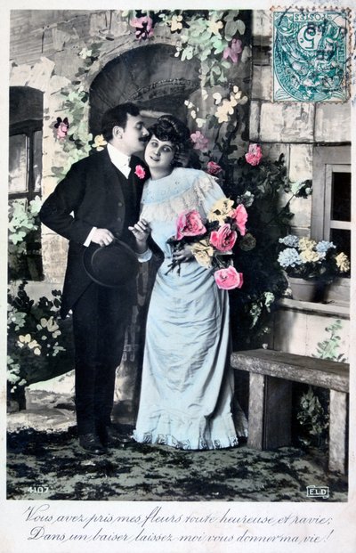 Cartolina romantica francese, c1900 da Unbekannt