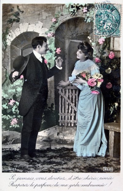 Cartolina romantica francese, c1900 da Unbekannt