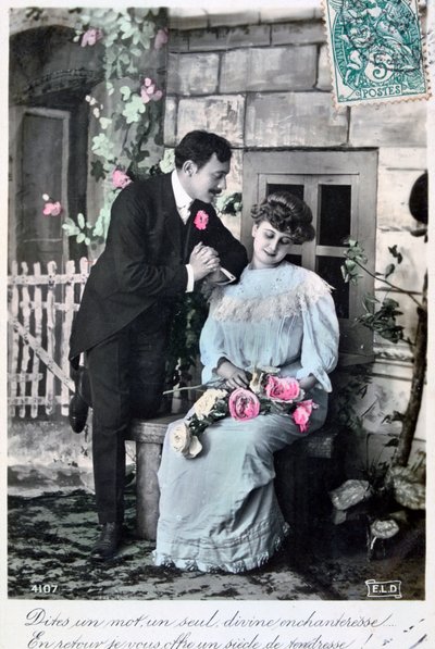 Cartolina romantica francese, c1900 da Unbekannt