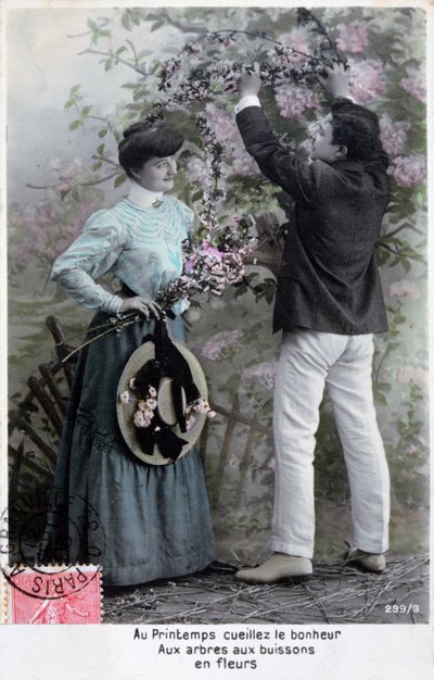 Cartolina romantica francese da Unbekannt