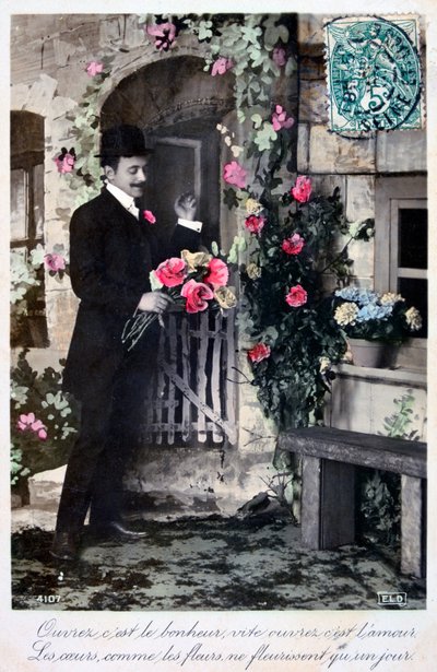 Cartolina romantica francese, c1900 da Unbekannt
