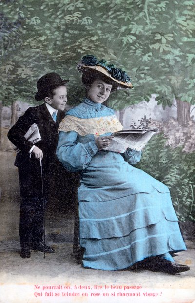 Cartolina romantica francese, c1900 da Unbekannt