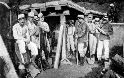 Zappatori francesi che posano mine, Francia, Prima Guerra Mondiale da Unbekannt