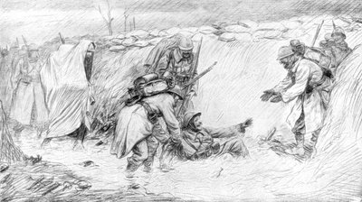 Soldati francesi che vedono il lato divertente di cadere nel fango, Prima Guerra Mondiale, 1916, 1926 da Unbekannt