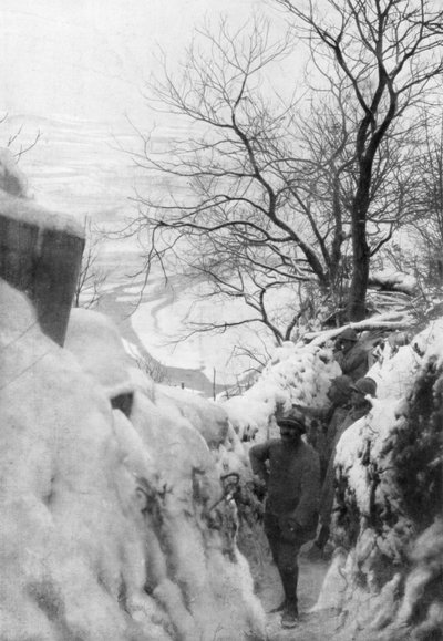 Trincee francesi sul fiume Piave, fronte italiano, dicembre 1917 da Unbekannt