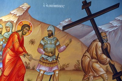 Affresco nella chiesa della Santa Croce, Pedoulas. Passione di Cristo, 20150510, Pedoulas, Cipro da Unbekannt