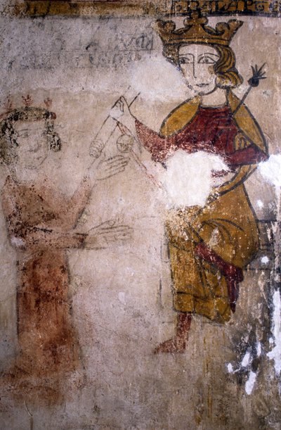 Affresco della Torre Ferrande a Pernes-les-Fontaines (Pernes les Fontaines, Vaucluse (84)) del XIII secolo: Carlo I d