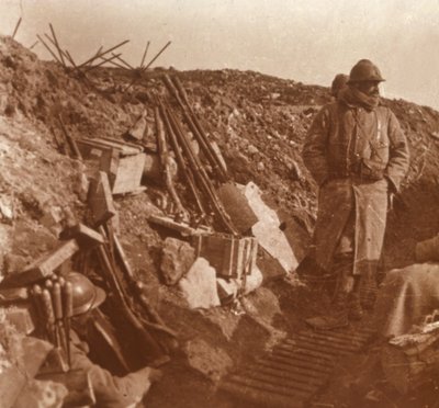 Prima linea, Vauquois, Francia settentrionale, c1914-c1918 da Unbekannt