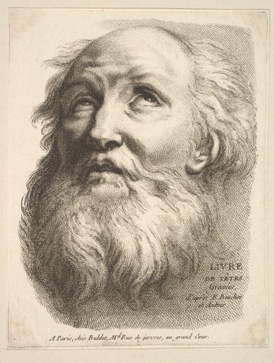 Frontespizio: Testa di un uomo barbuto, da Livre de Têtes Gravées dapres F. Bouch da Unbekannt