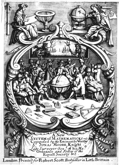 Frontespizio di A New System of Mathematicks di Jonas Moore, 1681 da Unbekannt