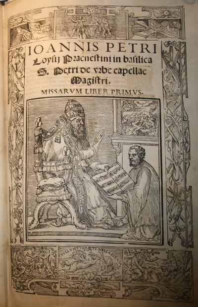 Frontespizio del Missarum Liber primus di Giovanni Pierluigi da Palestrina e Papa J da Unbekannt