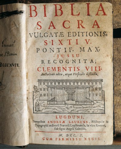 Frontespizio della Sacra Bibbia di Sisto V (1520-1590) da Unbekannt