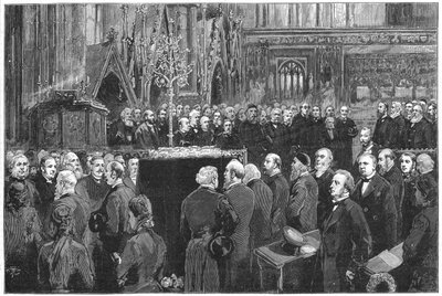 Funerale di Charles Darwin, naturalista inglese, 1882 da Unbekannt