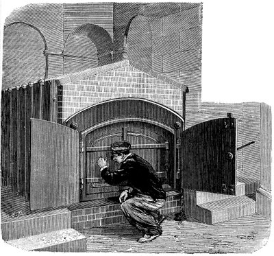 Forno del tipo da installare nel crematorio di Père Lachaise, Parigi, 1888 da Unbekannt
