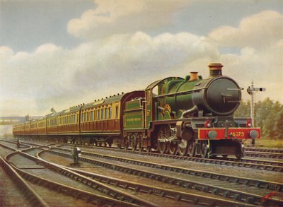 G.W.R. Cornish Riviera Limited Express a tutta velocità, motrice Pendennis Castle, 1926 da Unbekannt