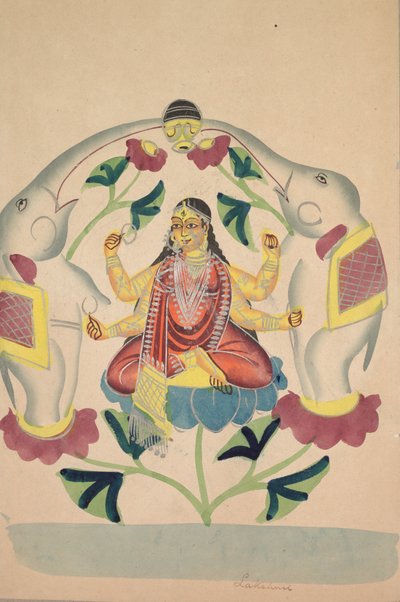 Gajalakshmi: Lakshmi con elefanti, 1800s da Unbekannt