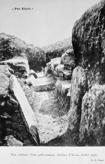 Acquedotto Gallo-Romano, scavi di Alesia, luglio 1906 da Unbekannt