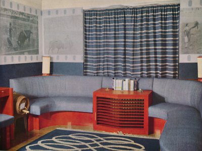 Sala giochi - Cocktail Bar nella casa londinese del conte di Jersey, 1938 da Unbekannt