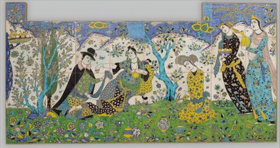 Riunione in Giardino, Iran, 1640-50 da Unbekannt