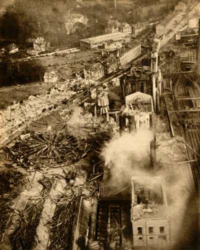 Esplosione di gas a Neunkirchen, Saarland, Germania, febbraio 1933 da Unbekannt