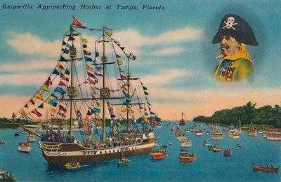 Gasparilla che si avvicina al porto di Tampa, Florida, c1940 da Unbekannt
