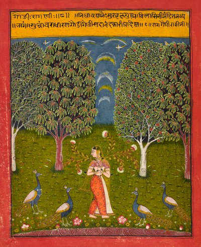 Gauri Ragini, foglio da un Ragamala da Unbekannt