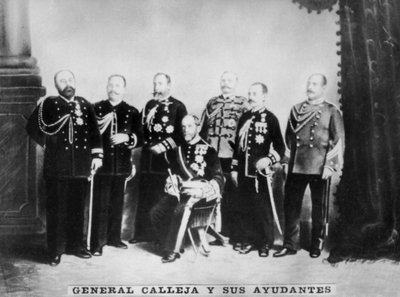 Generale Calleja e il suo staff, c1910 da Unbekannt