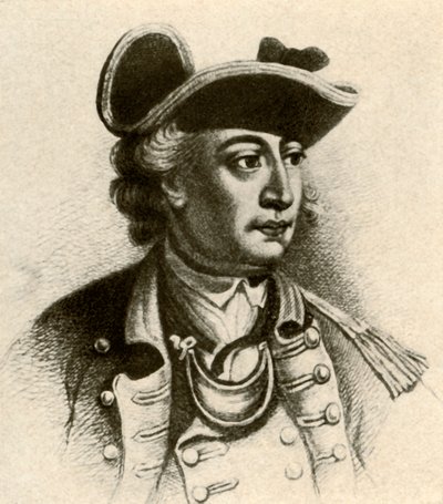 Generale John Sullivan, con cappello a tre punte bordato di treccia e una gorgera, c1770, 1937 da Unbekannt