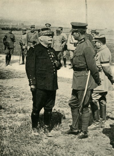 Generale Joseph Joffre e Re Alberto I, Prima Guerra Mondiale, c1915, c1920 da Unbekannt