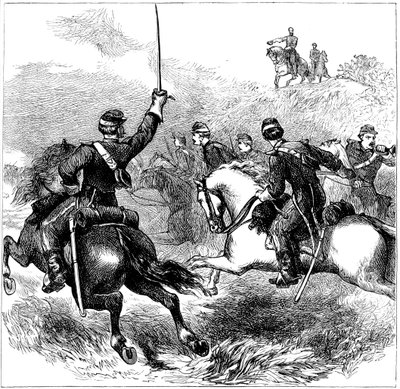 Il generale Sheridan a Cedar Creek, Virginia, Guerra Civile Americana, 1864 c1880 da Unbekannt
