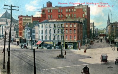 Genesse, Chippewa e Washington Streets, Buffalo, New York, USA, c1910 da Unbekannt