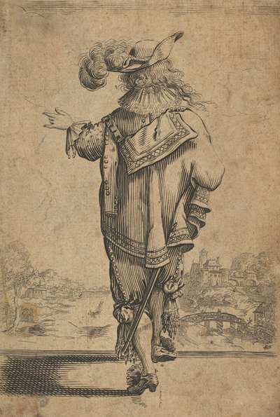 Gentiluomo Visto di Spalle che Indica un Paesaggio, dopo il 1629 da Unbekannt