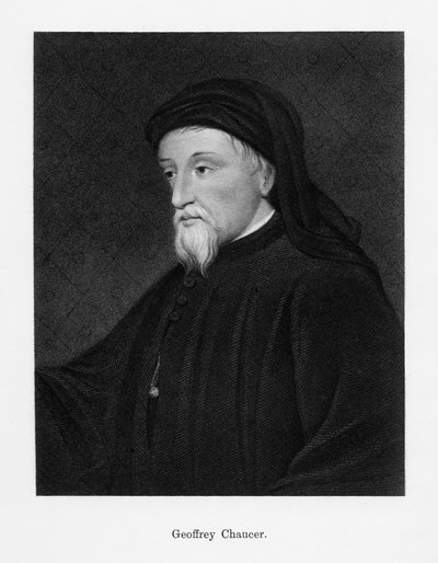 Geoffrey Chaucer, autore, poeta, filosofo, burocrate e diplomatico inglese, XIX secolo da Unbekannt