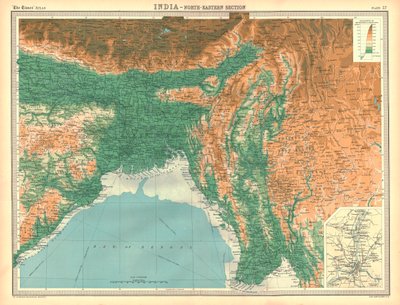 Mappa geografica della sezione nord-orientale dell