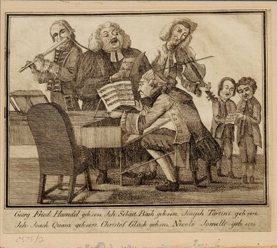Georg Friedrich Haendel, Johann Sebastian Bach, Giuseppe Tartini, Johann Joachim Quantz, Christoph W da Unbekannt
