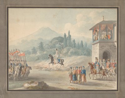 Revisione della cavalleria georgiana, c. 1780 da Unbekannt