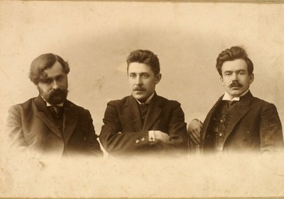 Georgy Chulkov, Vasili Milioti e Genrich Tasteven, scrittori russi, 1900s da Unbekannt