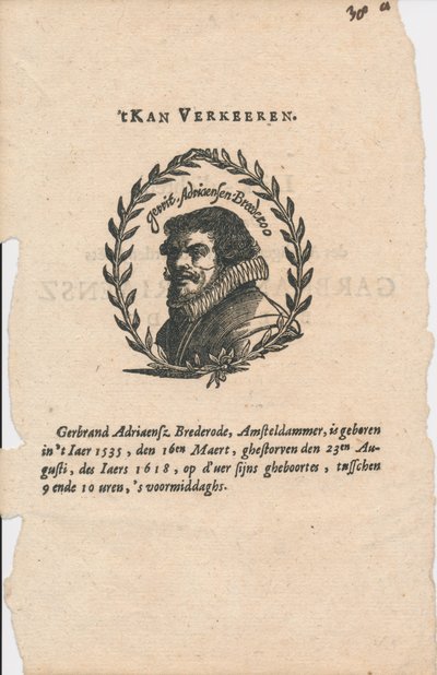 Gerbrand Adriaensz. Bredero 1585-1618 da Unbekannt