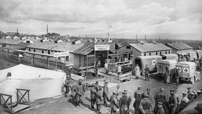 Stazione di bendaggio tedesca a Vigneulles, Lorena, Francia, Prima Guerra Mondiale, 1915 da Unbekannt