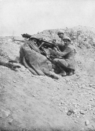 Mitragliatrice tedesca usata contro il nemico, Verdun, Francia, 1917 da Unbekannt