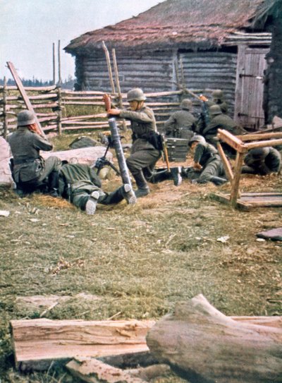 Paracadutisti tedeschi che usano mortai, Russia da Unbekannt