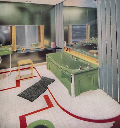 Vetro e piastrelle nel bagno moderno, 1938 da Unbekannt