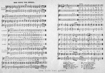 God Save the Queen, spartito musicale, 1900 da Unbekannt