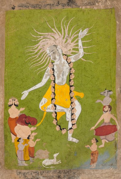 Il dio Shiva nel suo aspetto feroce come Mahakala danzante da Unbekannt