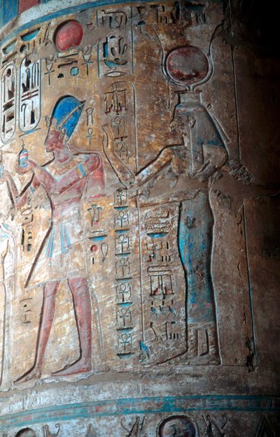 Dea Iside con il re Tuthmosis III, Antico Egitto, XV secolo a.C. da Unbekannt