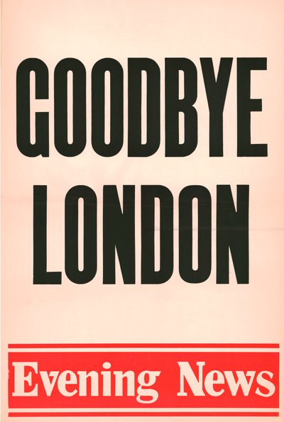 Addio Londra, manifesto del Evening News, 1980 da Unbekannt