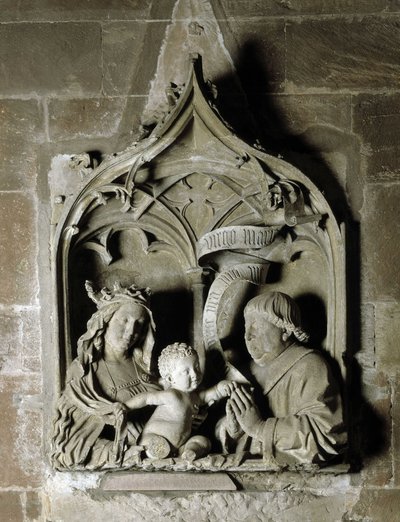 Arte gotica: epitaffio di un canonico scultura in pietra di Nicolas de Leiden. 1463 Cattedrale Notre Dame Strasburgo (Bas-Rhin) da Unbekannt