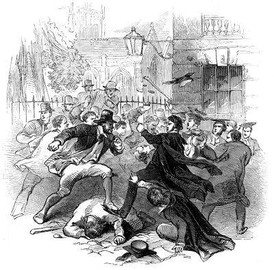 Rissa tra studenti e cittadini, Oxford, 15 novembre 1845 da Unbekannt