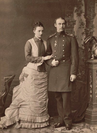 Granduchessa Anastasia Mikhailovna di Russia e Granduca Federico Francesco III, 1878 da Unbekannt